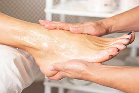 Foot scrub and foot massage